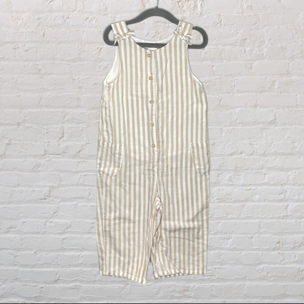 H&M Striped Wide-Leg Overalls